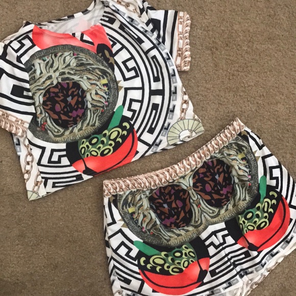 versace shorts set
